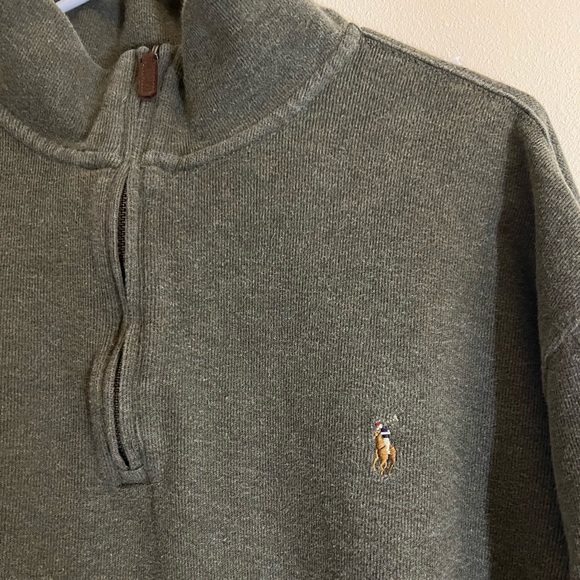 Vintage Polo by Ralph Lauren 1/4 Zip Sweatshirt Sage Green - Picture 4 of 9